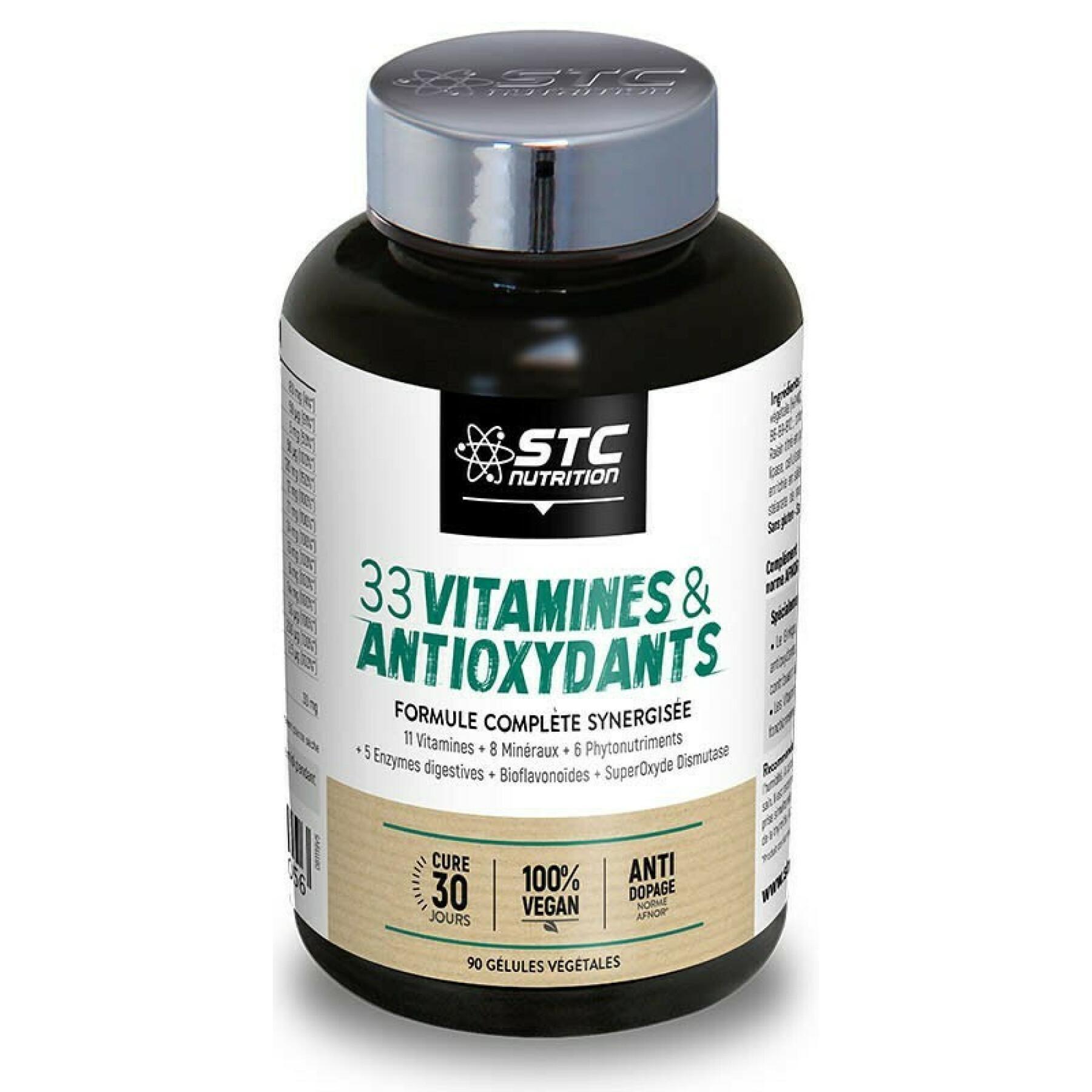 Formule complète synergigée 33 vitamins & antioxydants STC Nutrition - 90 gélules végétales