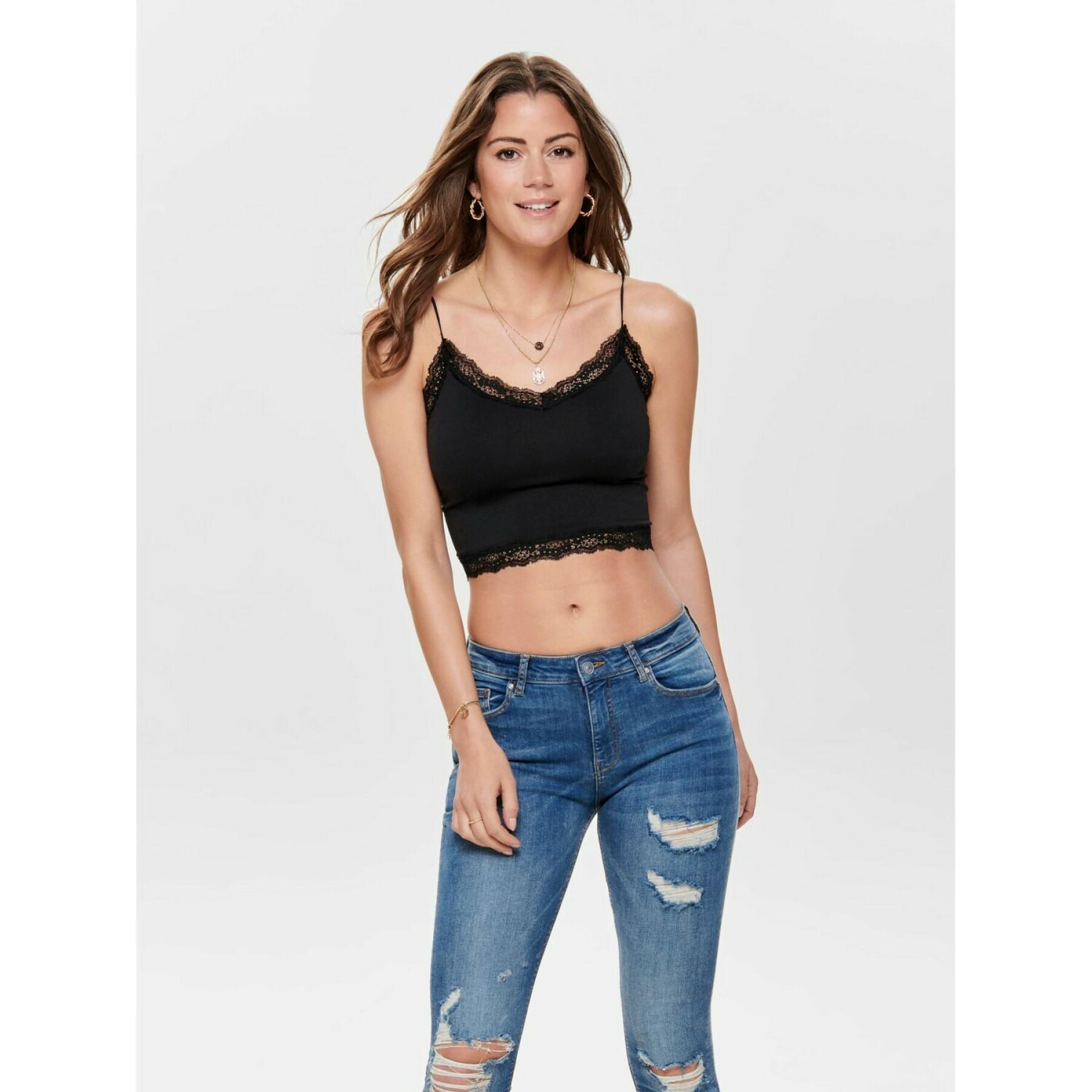 Crop top femme Only onlvicky lace