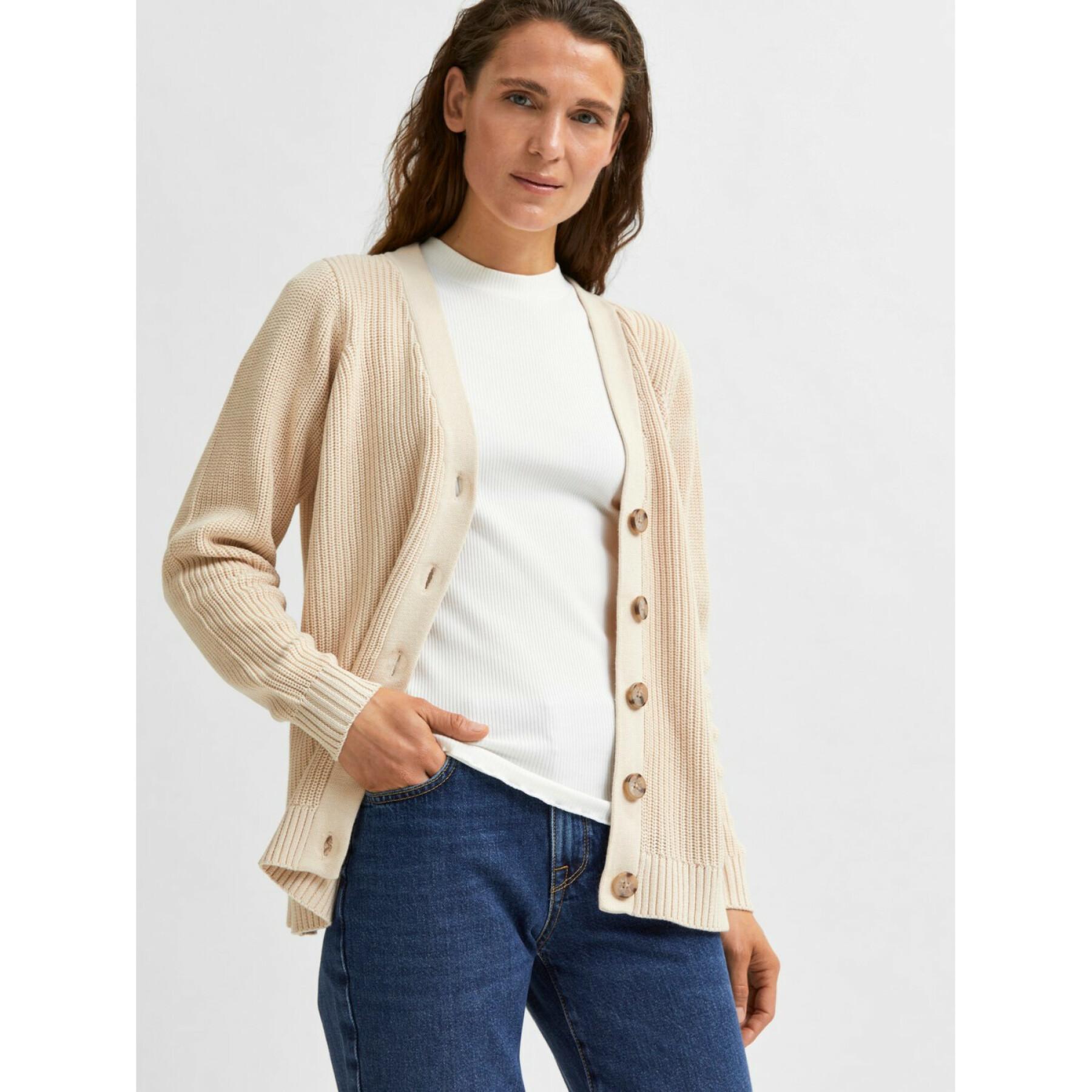 Cardigan femme Selected Emmy knit button