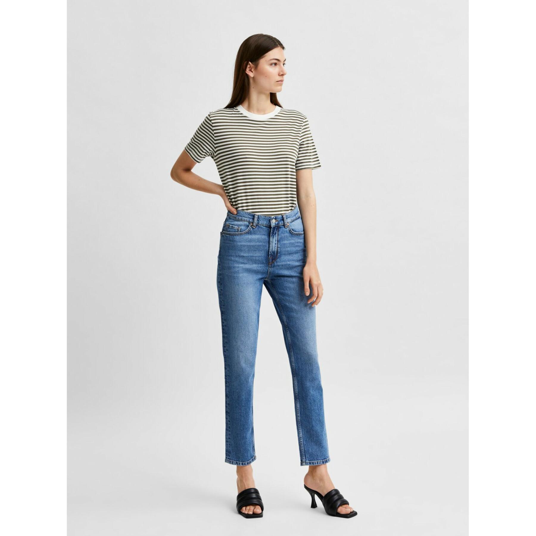 Jeans slim taille haute femme Selected Amy chambly