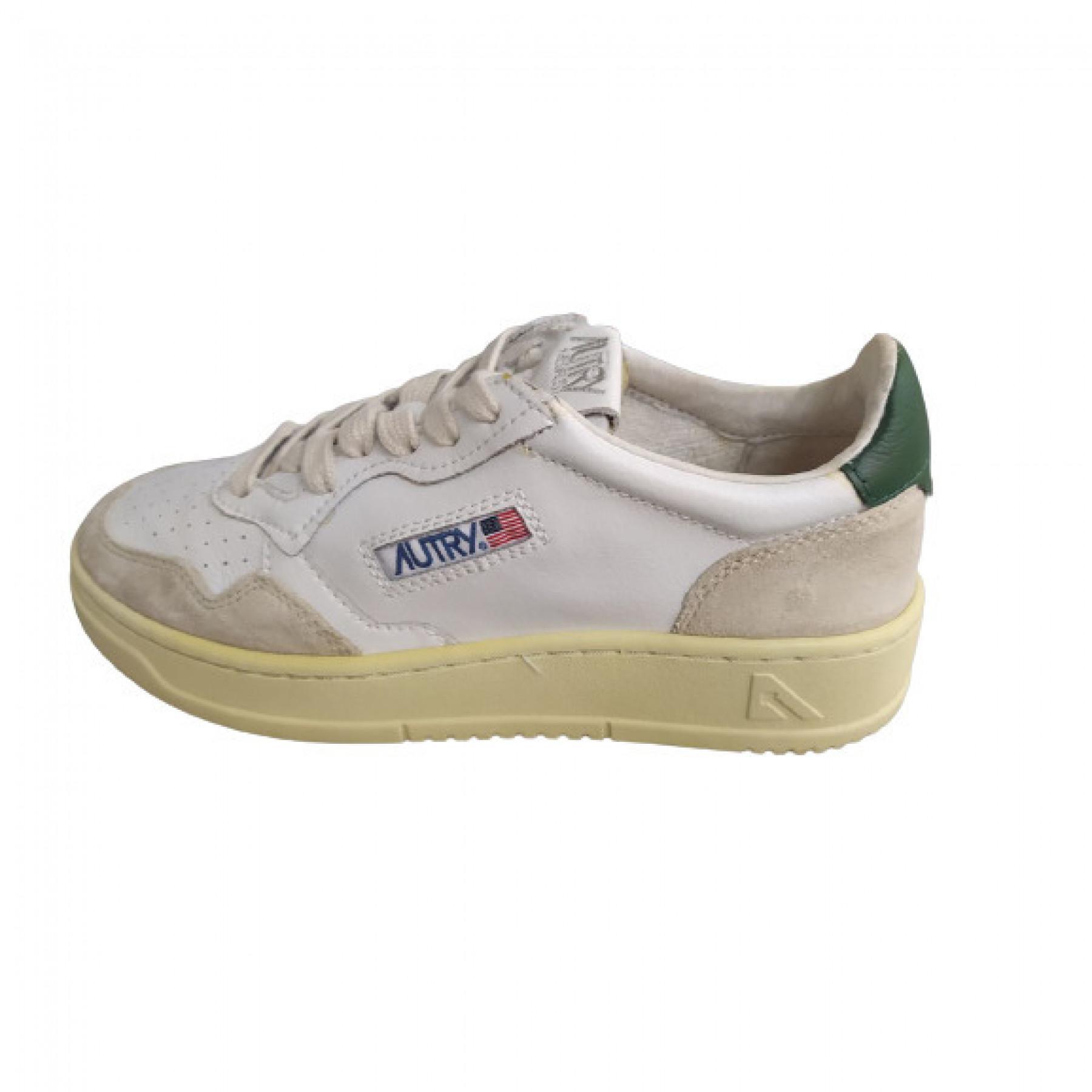Baskets femme Autry Medalist LS31 Leather White/Green
