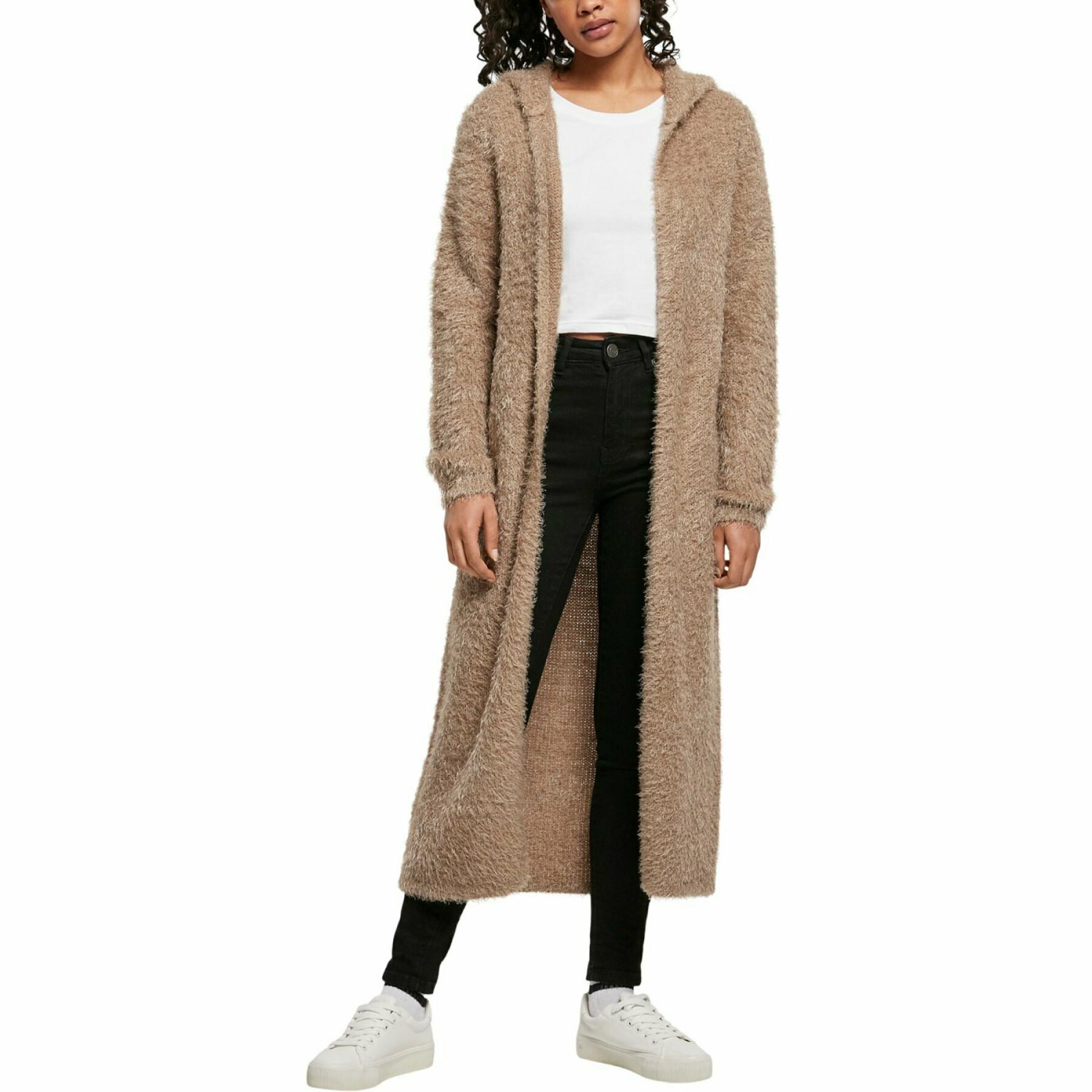 Cardigan long femme Urban Classics hooded feather-grandes tailles