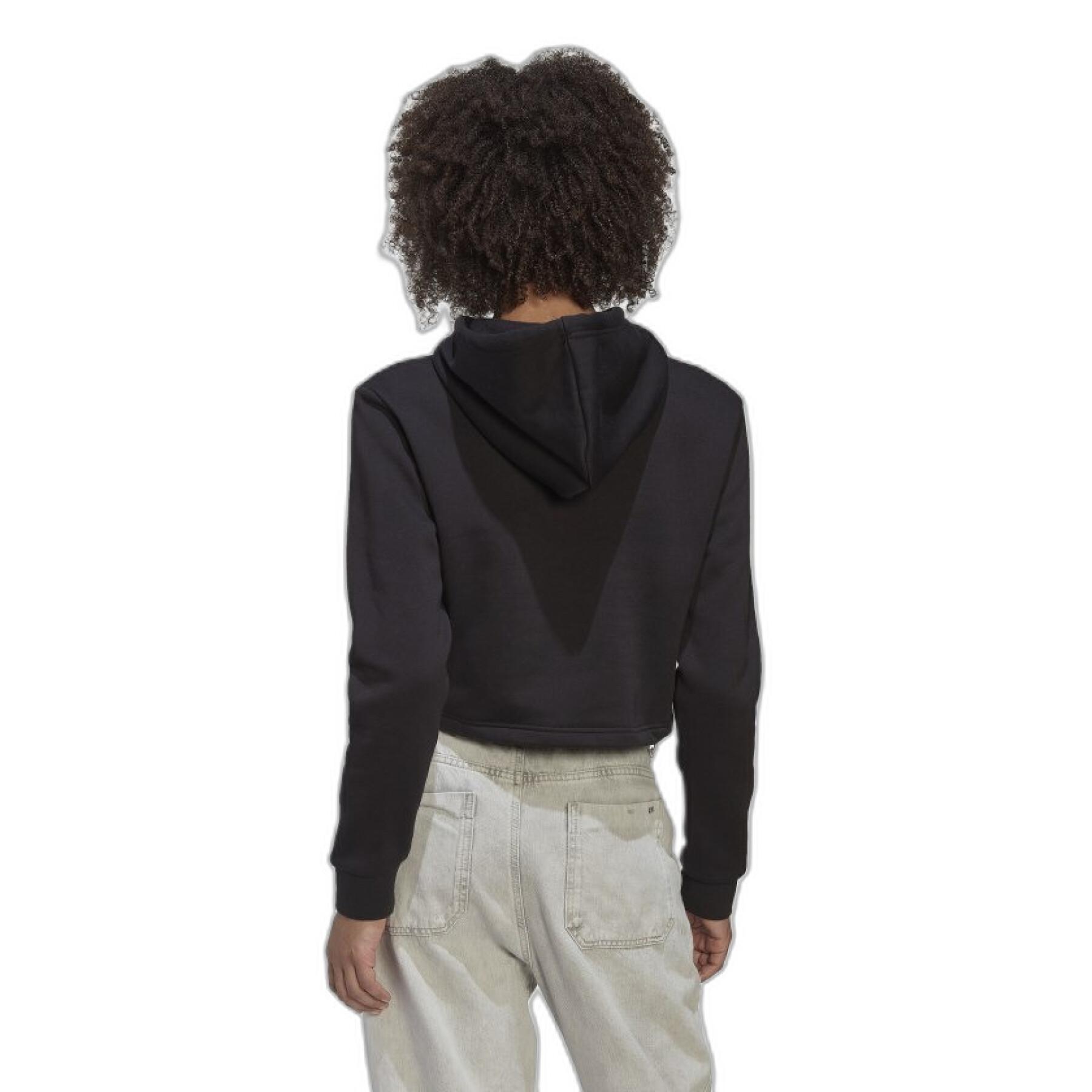 Sweatshirt à capuche court en polaire femme adidas Originals Adicolor Essentials