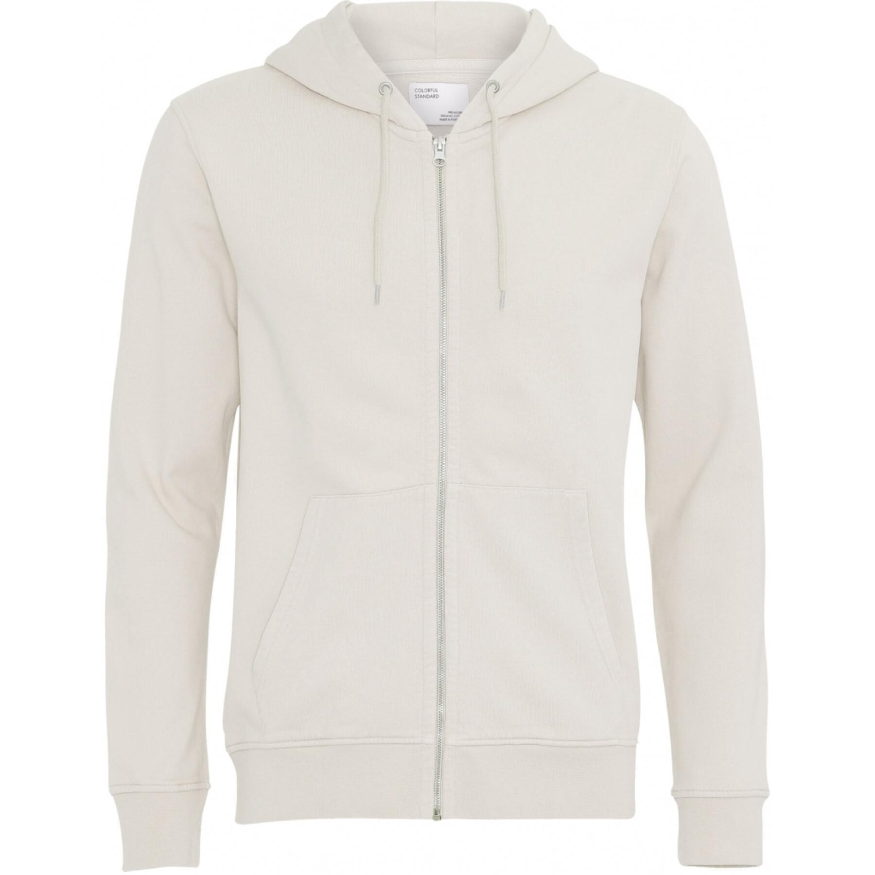 Sweatshirt à capuche zippé Colorful Standard Classic Organic ivory white