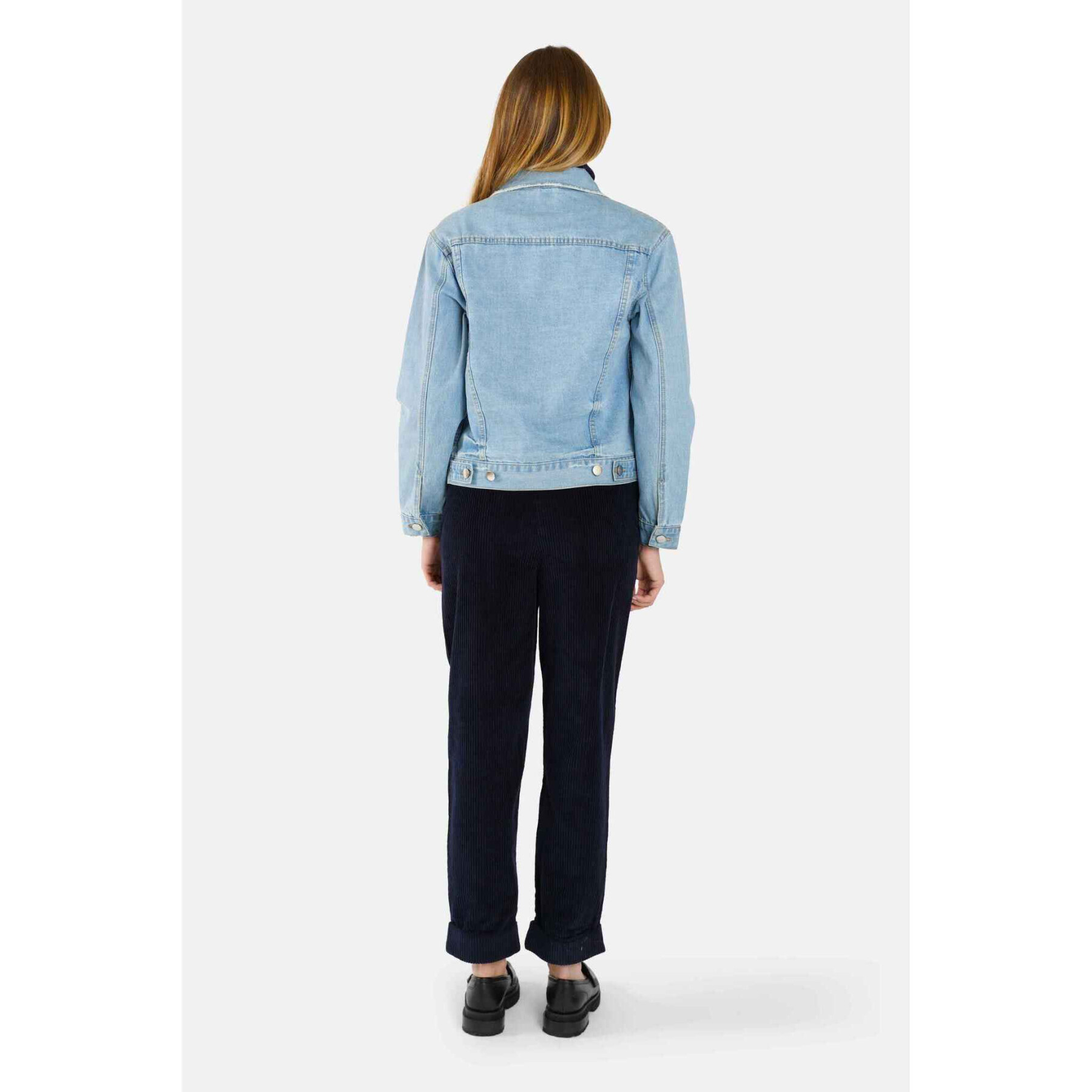 Veste en jean bleu oversize toile délavée en coton femme F.A.M. Paris Vivi