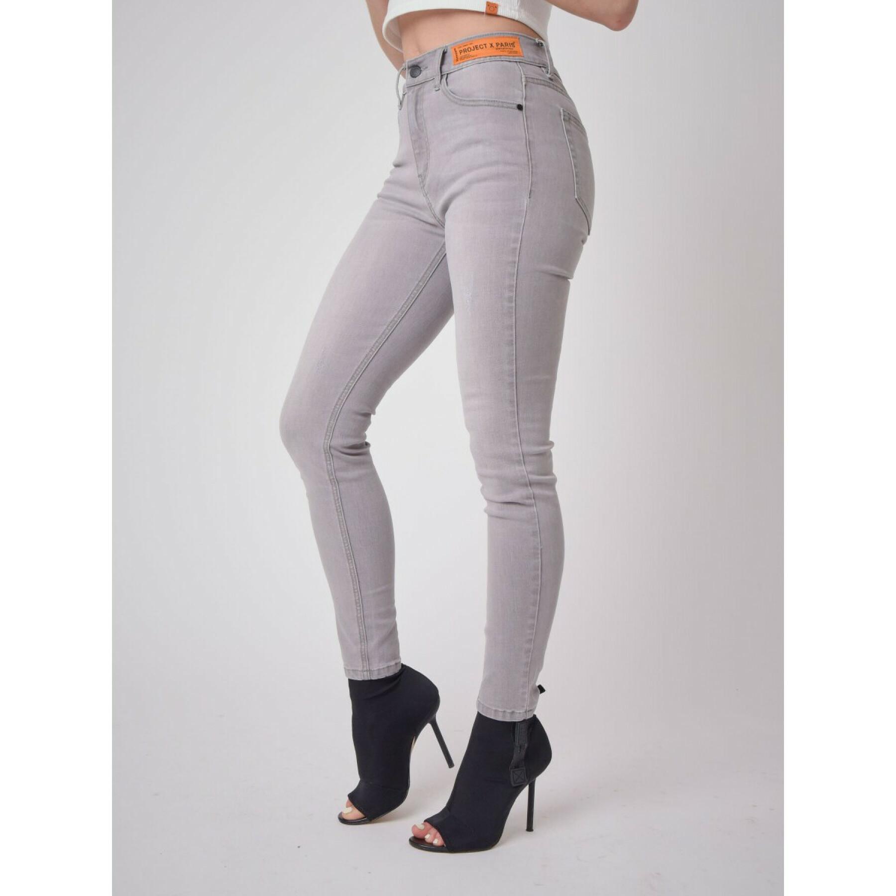 Jeans skinny fit logo étiquette femme Project X Paris
