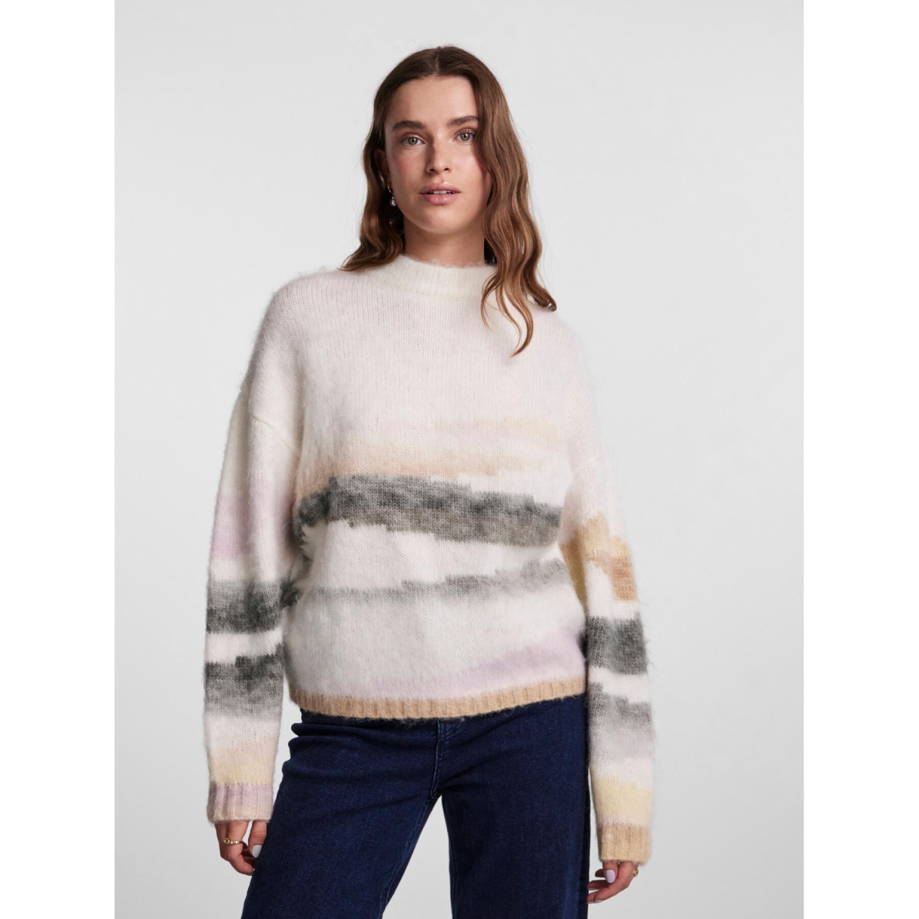 Sweatshirt femme Pieces Pcjeria Jacquard