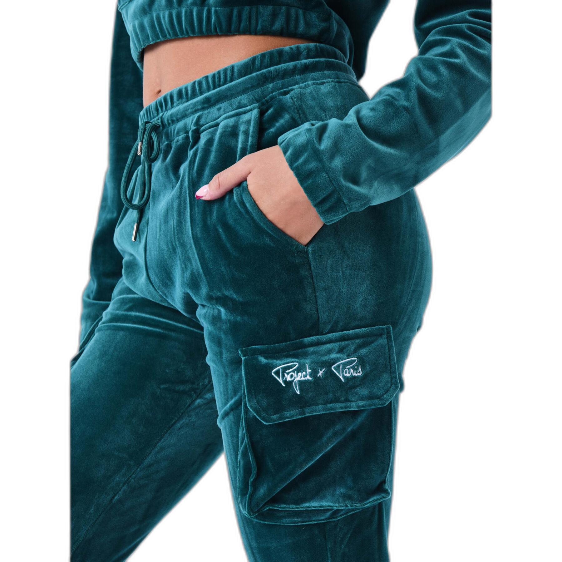 Pantalon de jogging en velours bleu Versace - Pantalons Femme