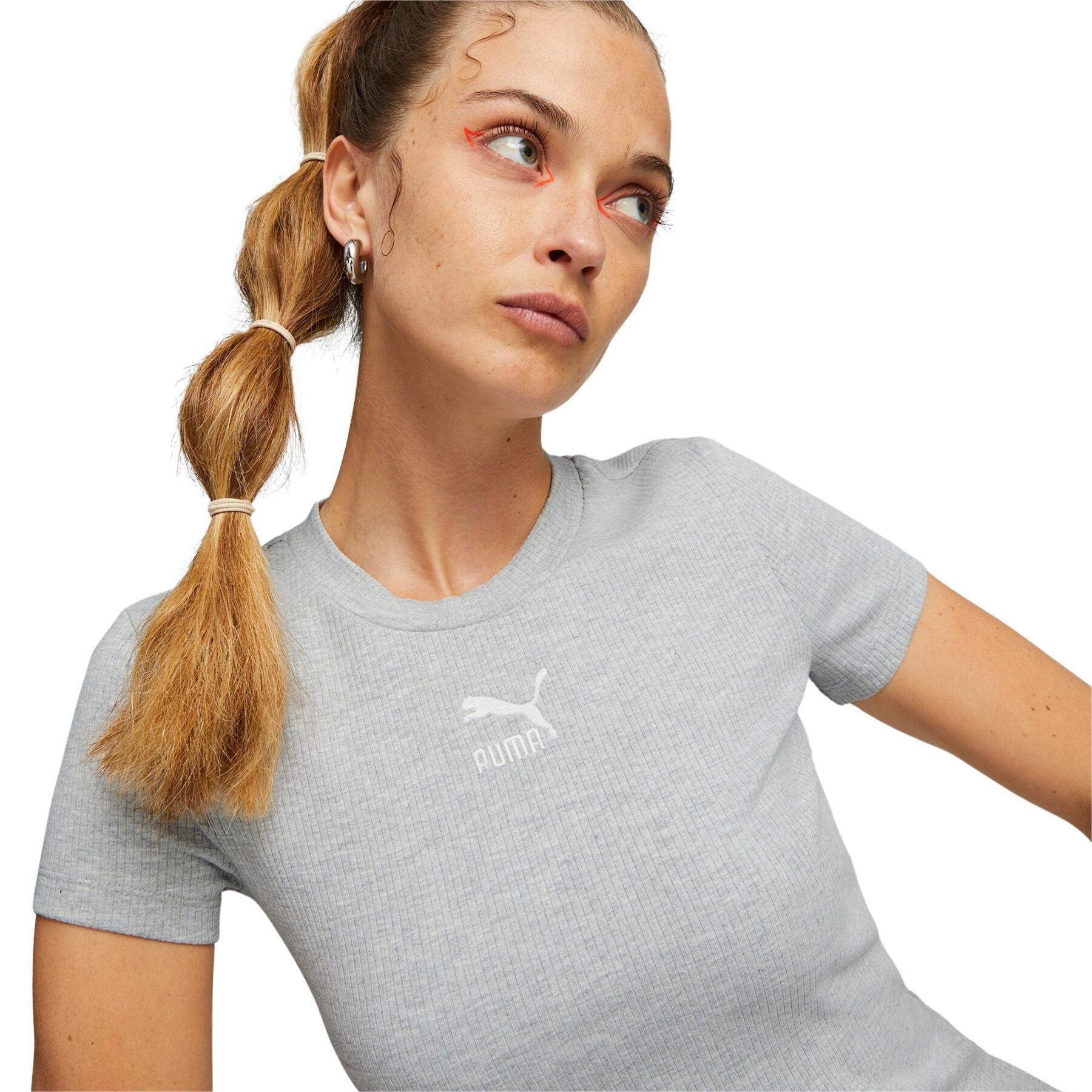 T-shirt classique ajusté côtelé femme Puma