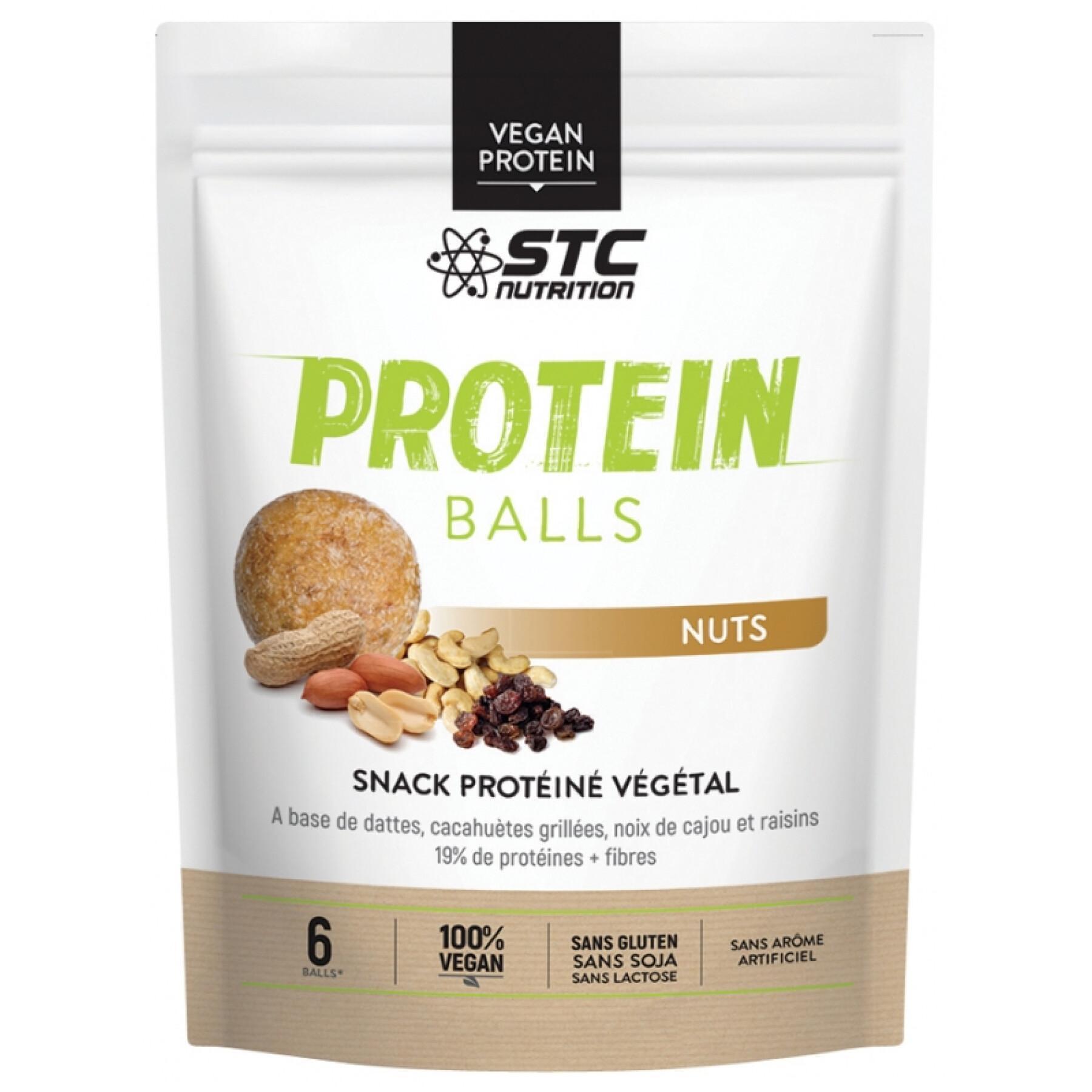  Présentoir de 8 sachets de 6 balles de protéines STC Nutrition nuts