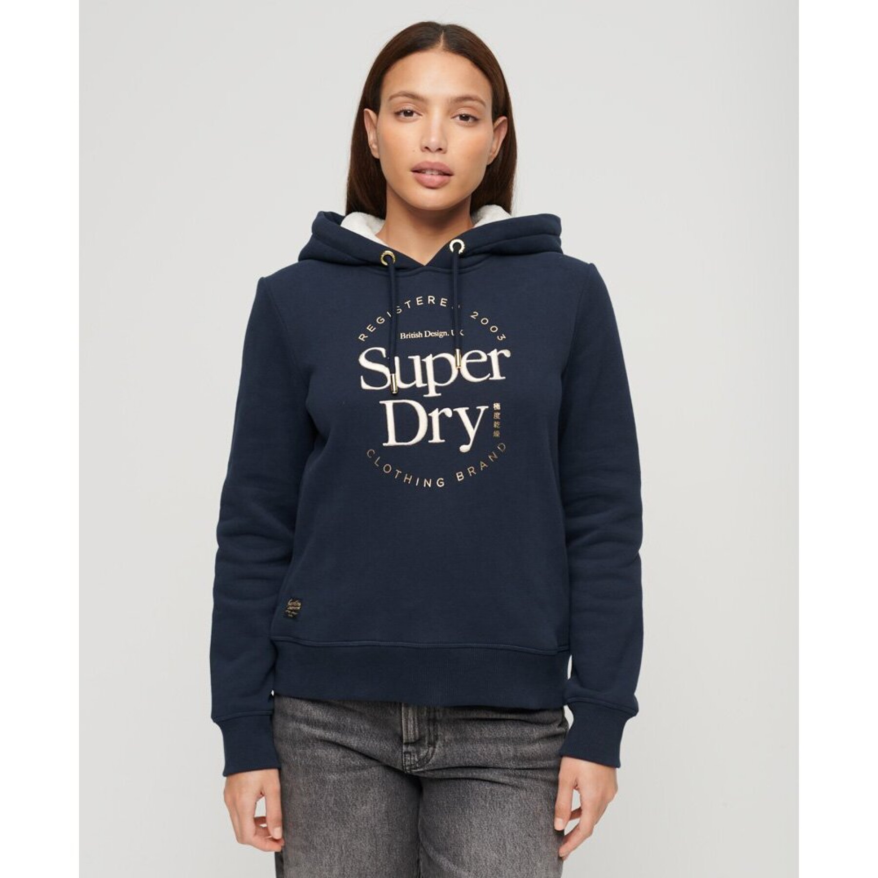 Sweatshirt à capuche et logo métallisé femme Superdry Luxe