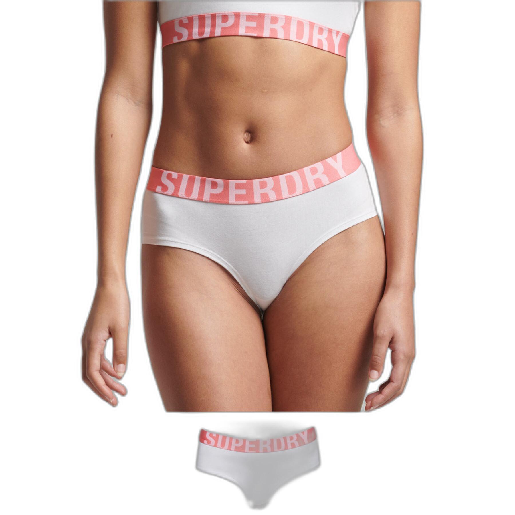 Sous vêtement taille basse large logo femme Superdry