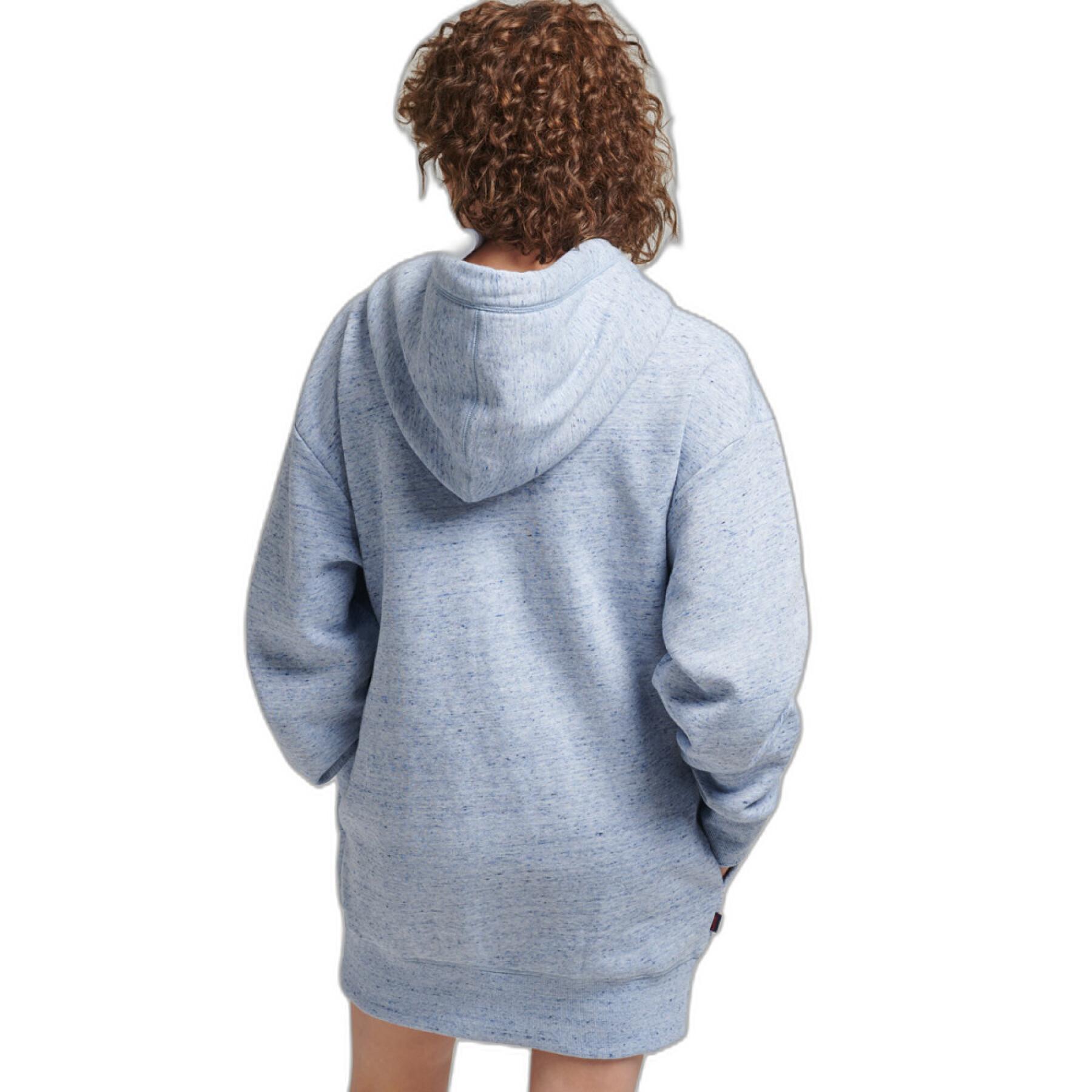 Robe sweatshirt coton bio à logo brodé femme Superdry