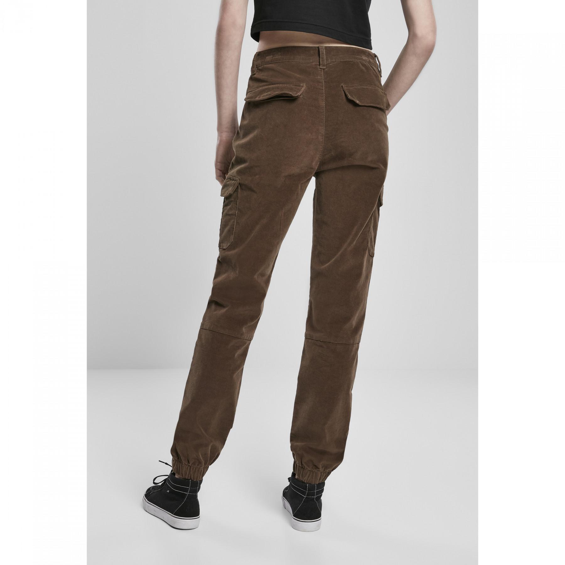 Pantalon femme Urban Classics high waist cargo corduroy