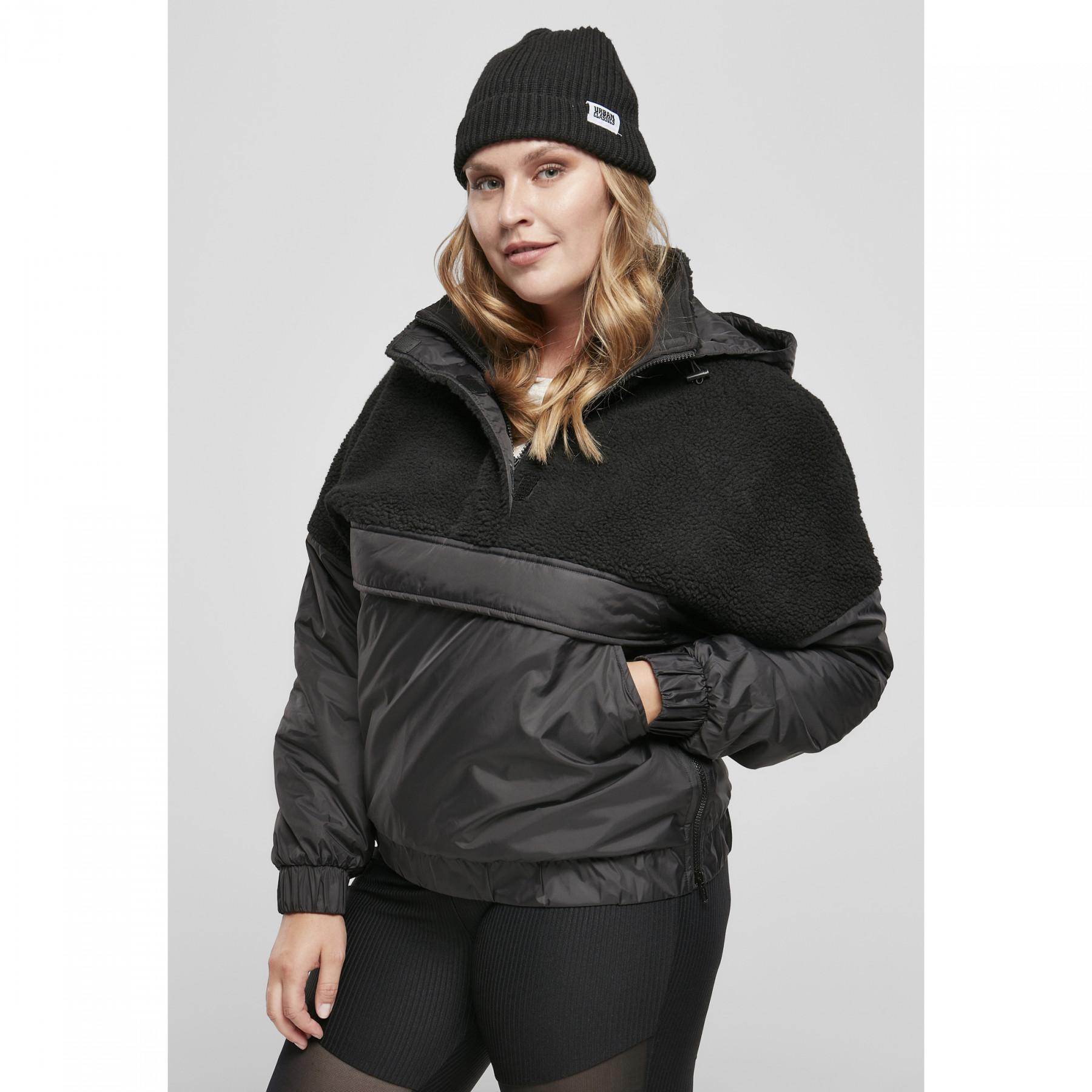 Polaire femme Urban Classics sherpa mix pull over-grandes tailles