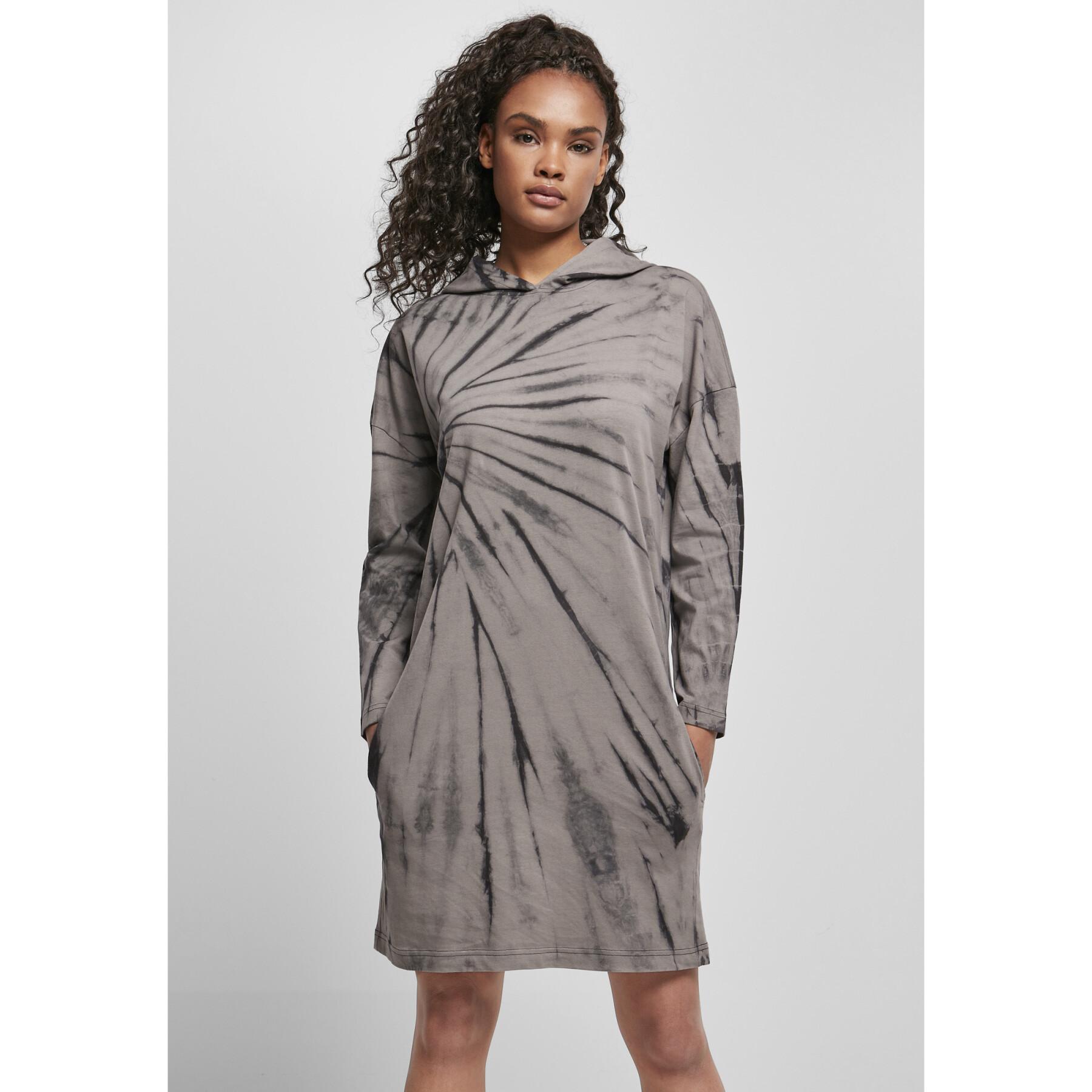 Robe à capuche oversize femme grandes tailles Urban Classics tie-dye