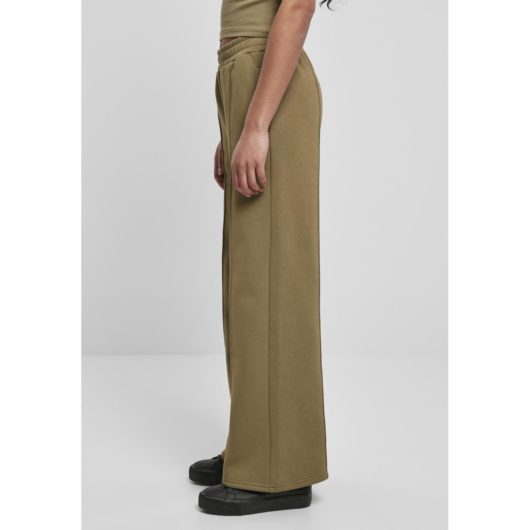 Pantalon femme Urban Classics straight pin tuck-grandes tailles