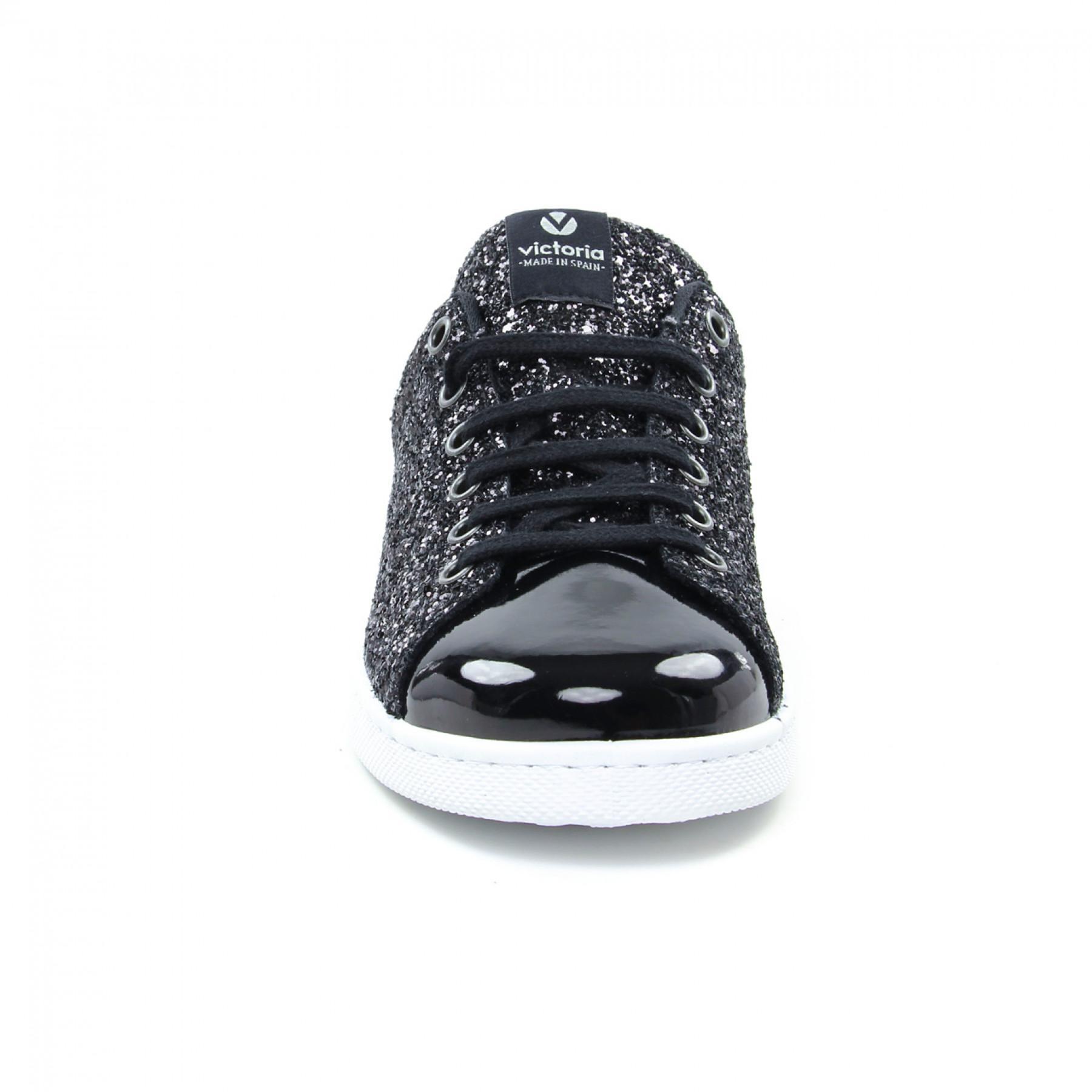 Achat chaussures Victoria Femme Basket, vente Victoria 125925 noir -  glitter - Basket basse Femme