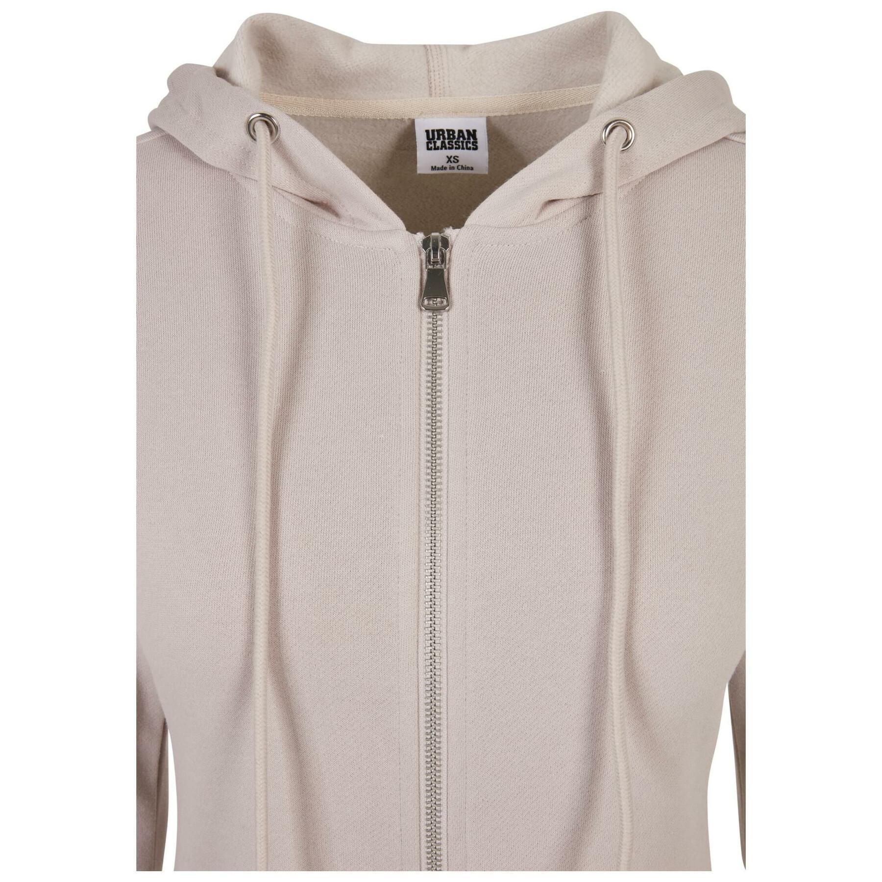 Sweatshirt à capuche long zippé femme Urban Classics