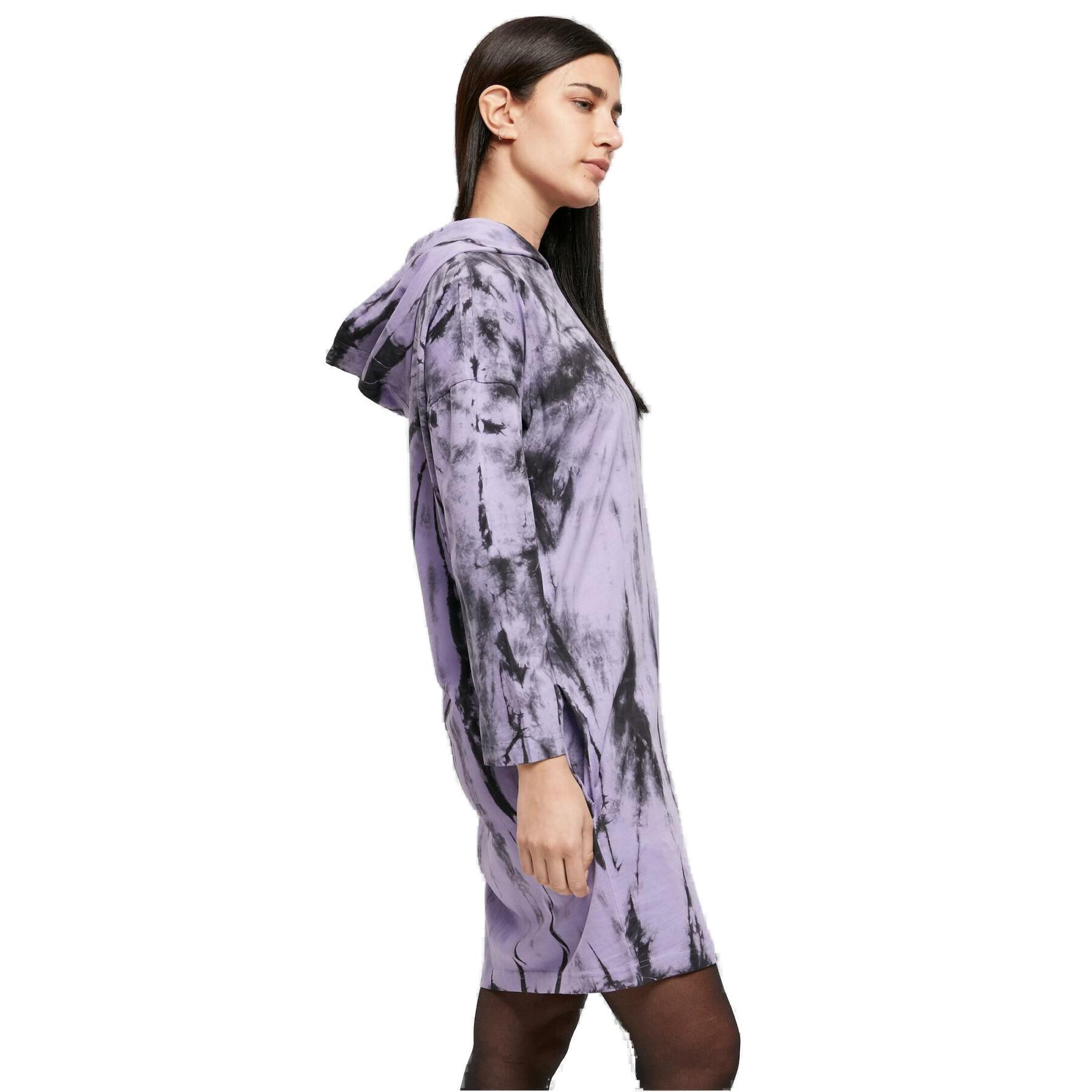 Robe à capuche femme Urban Classics Oversized tie dye GT