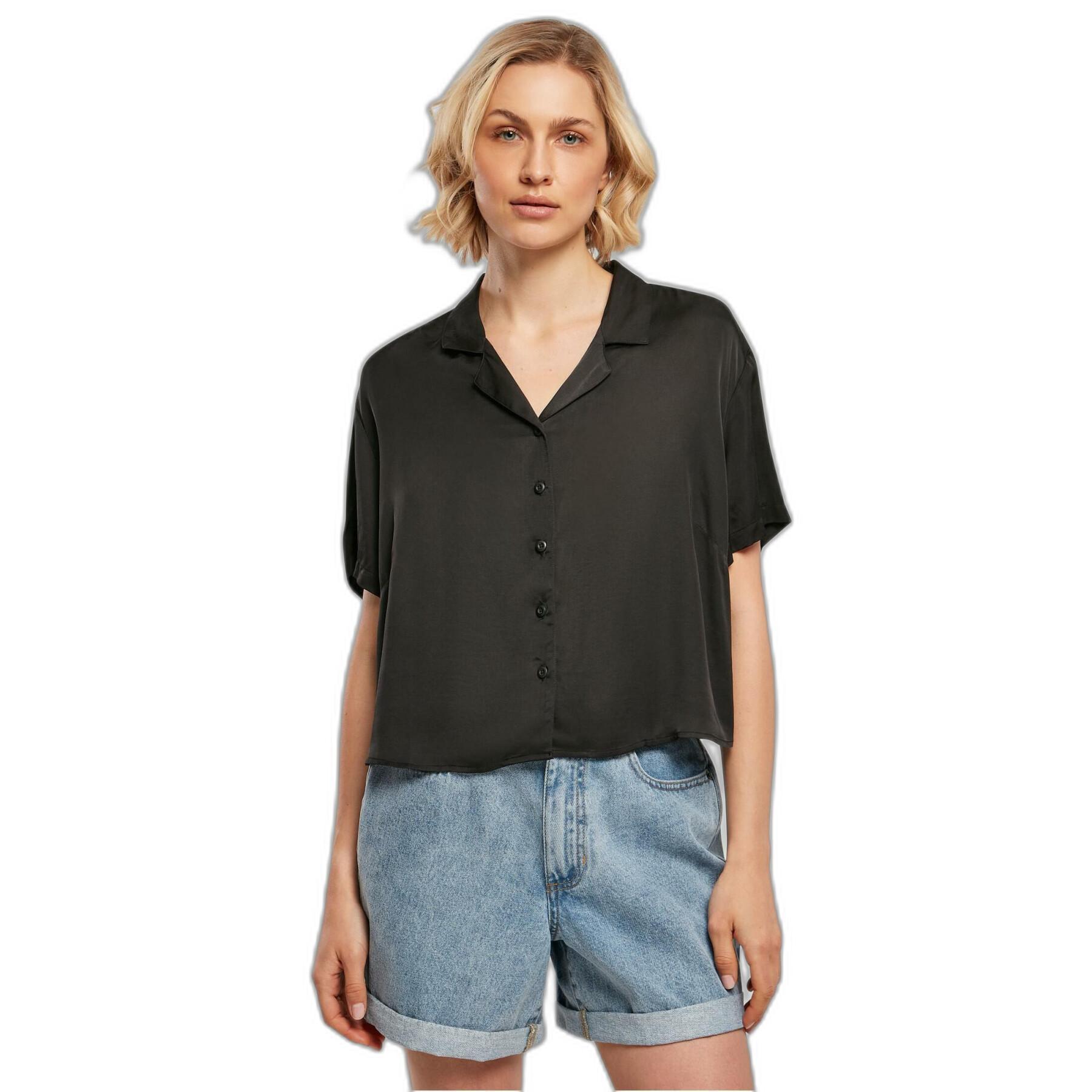 Chemise à manches courtes femme Urban Classics Viscose Satin Resort