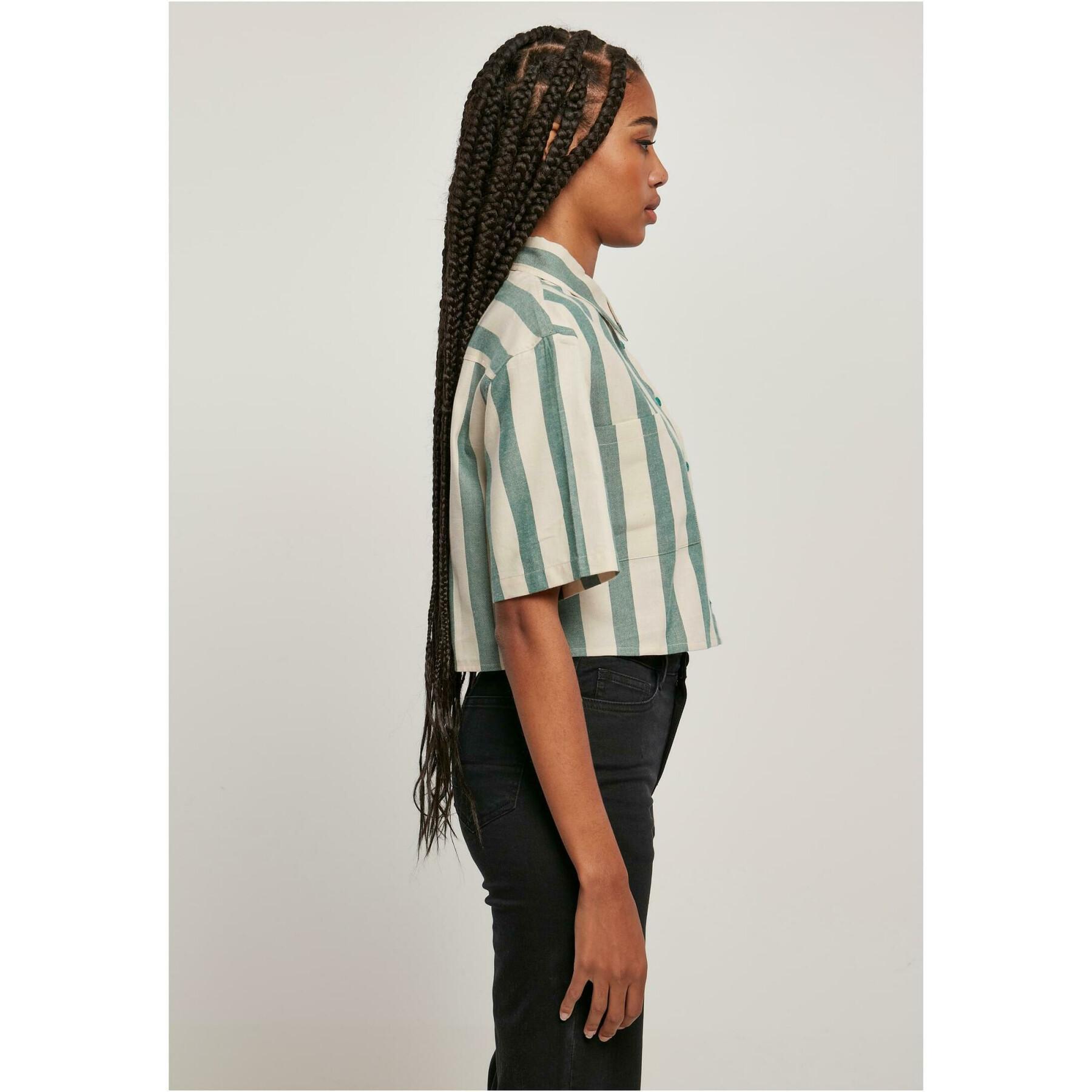 Chemise à manches courtes femme Urban Classics Oversized Stripe