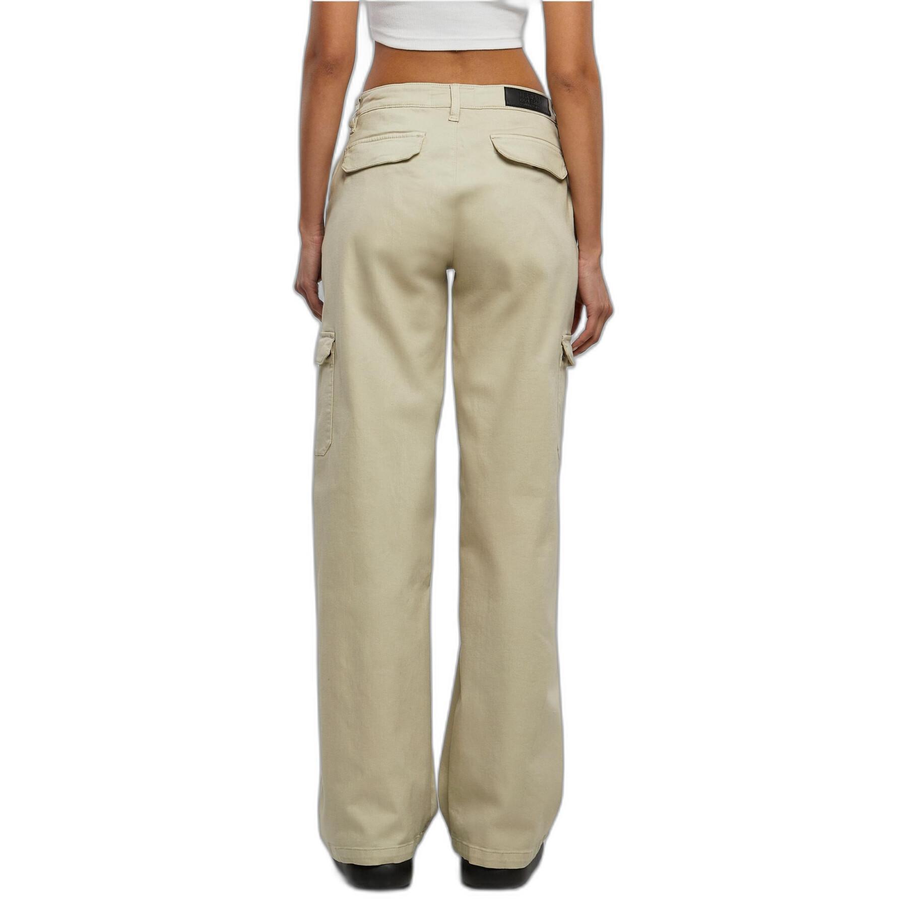 Pantalon cargo droit taille haute en denim femme Urban Classics