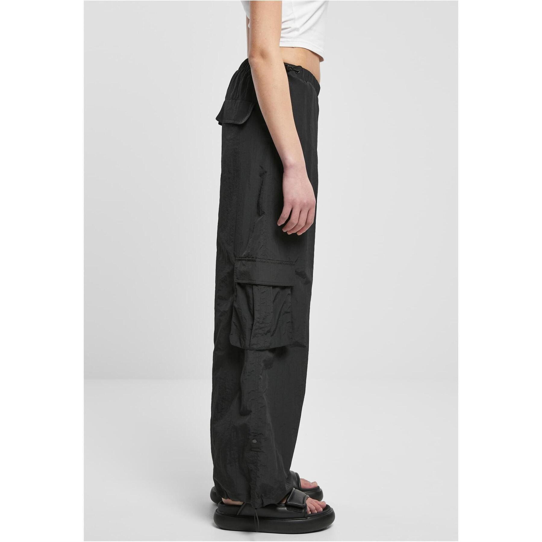 Pantalon cargo nylon large froissé femme Urban Classics