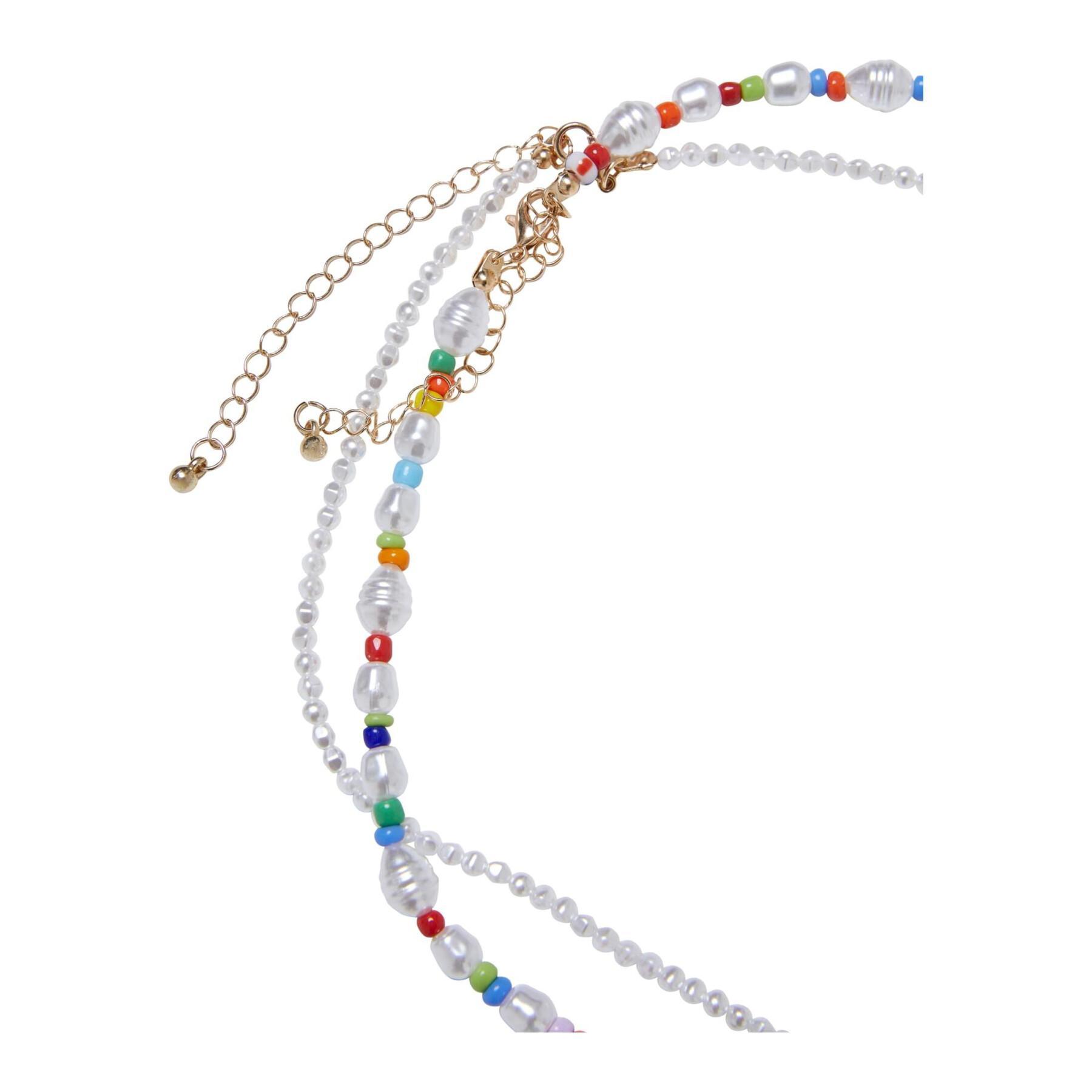 Collier et bracelet de cheville à superposition de perles diverses femme Urban Classics