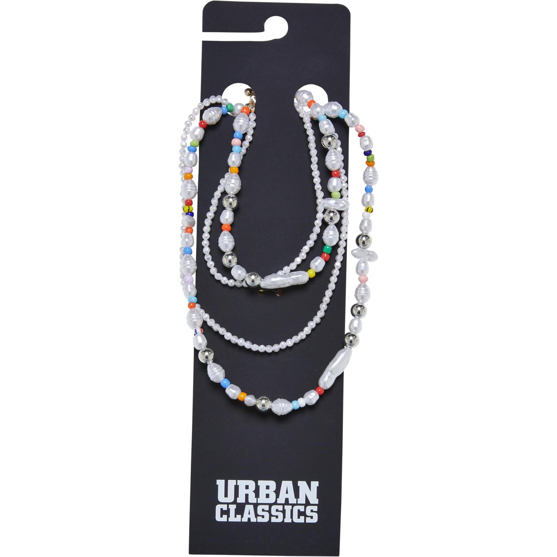 Collier et bracelet de cheville à superposition de perles diverses femme Urban Classics