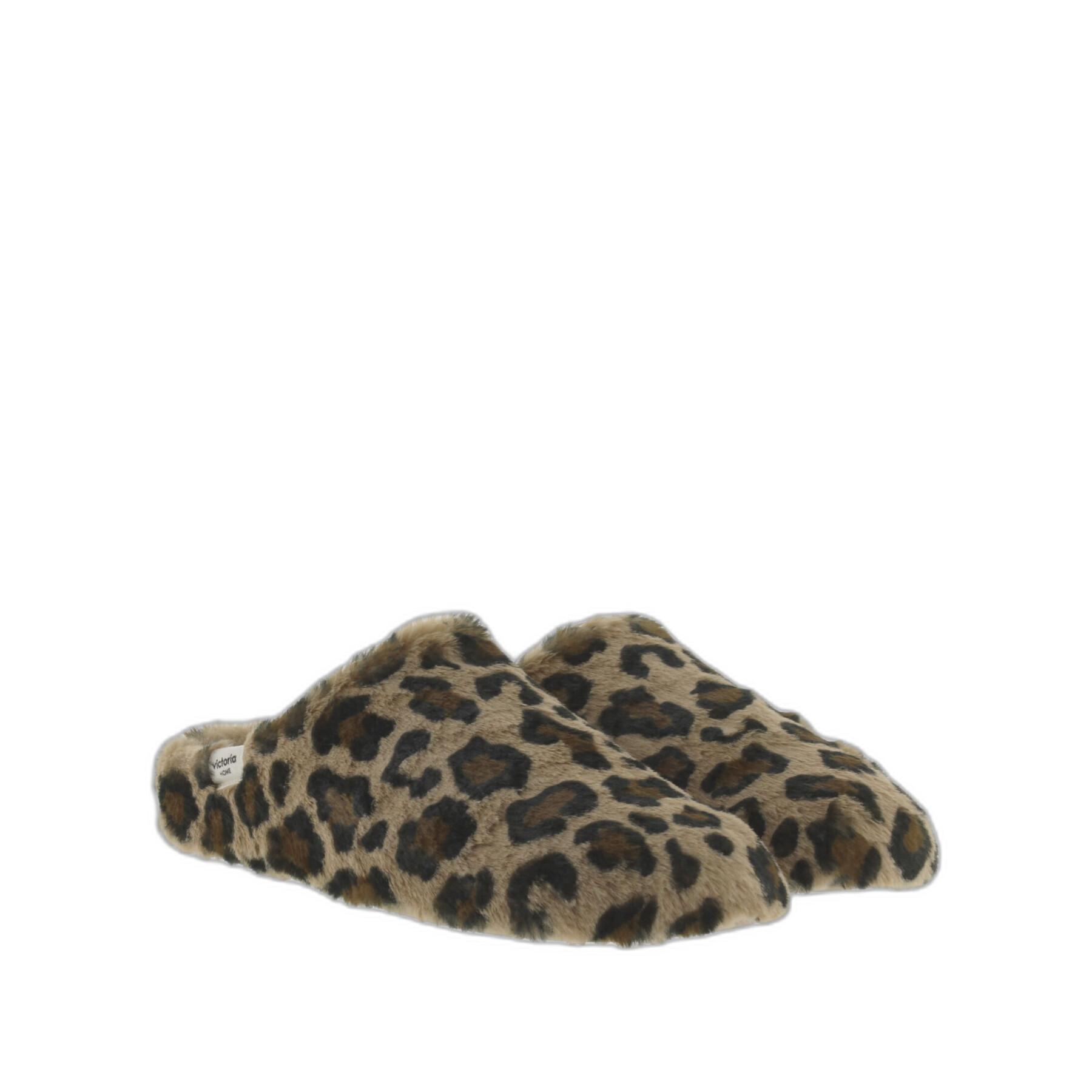 Chaussons à motif léopard femme Victoria Norte