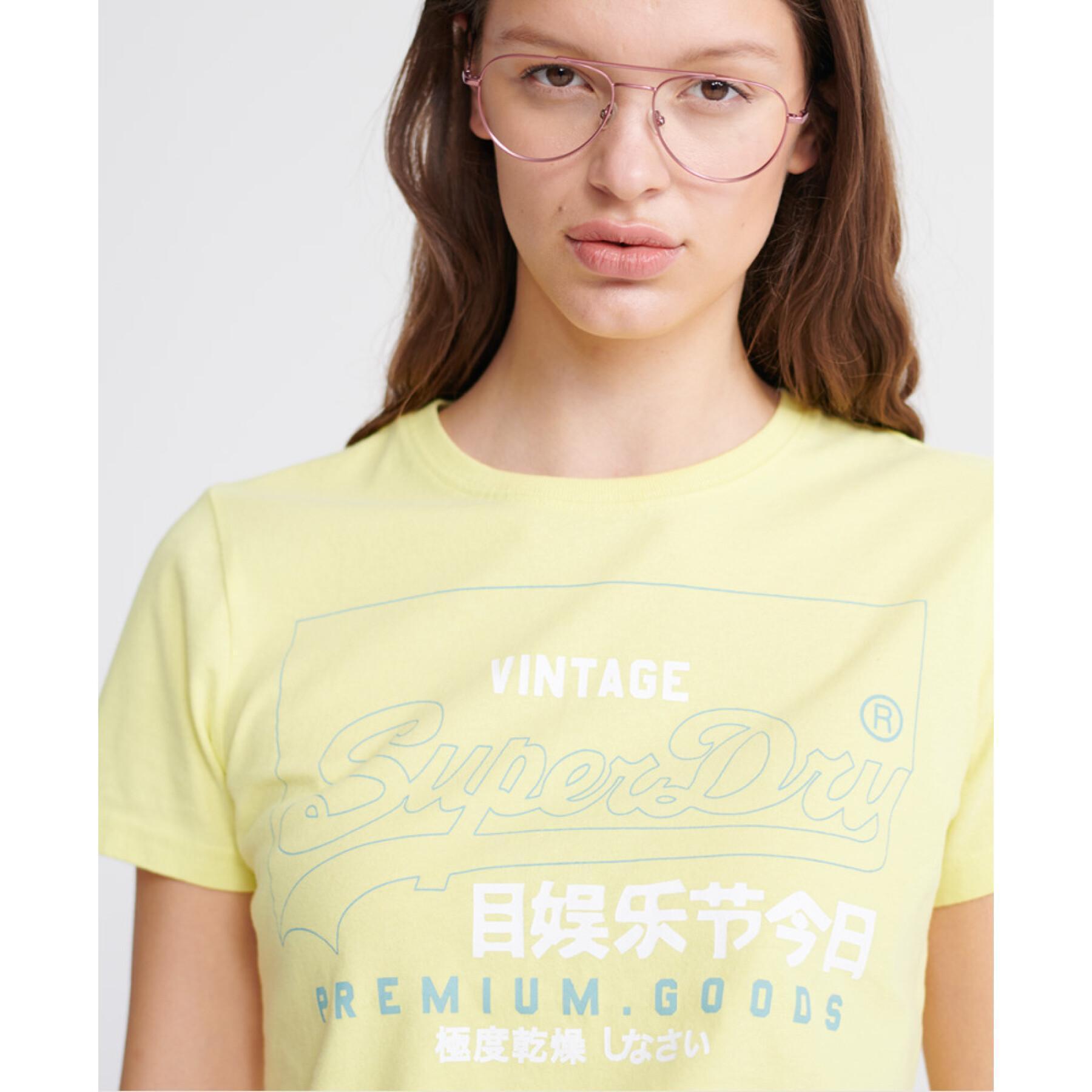 T-shirt à contour en coton biologique femme Superdry Premium Goods Label