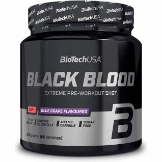 Lot de 10 pots de booster Biotech USA black blood caf + - Raisin bleu - 300g