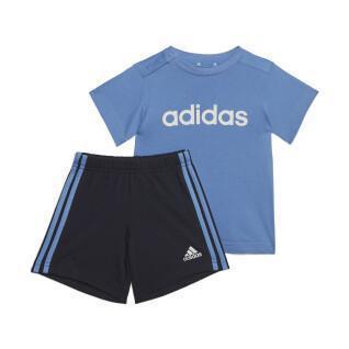 Ensemble t-shirt avec short coton biologique bébé adidas 3-Stripes Essentials Lineage