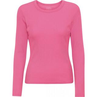 T-shirt côtelé manches longues femme Colorful Standard Organic bubblegum pink