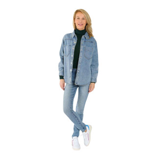 Chemise oversize en jean bleu en coton femme F.A.M. Paris Sofia