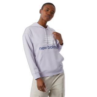 Sweatshirt à capuche femme New Balance Essentials Stacked Logo