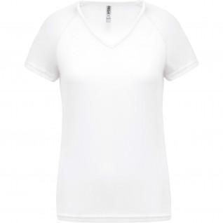 T-Shirt femme Col V Proact Sport blanc