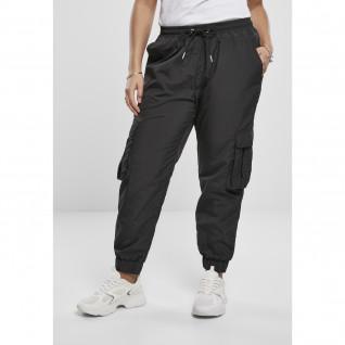 Pantalon femme Urban Classics high waist crinkle nylon cargo (grandes tailles)