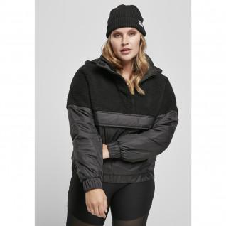 Polaire femme Urban Classics sherpa mix pull over-grandes tailles