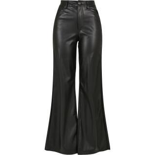 Pantalon femme Urban Classics faux leather wide leg