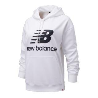 Sweatshirt à capuche femme New Balance essentials stacked logo oversized