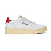 Baskets femme Autry Medalist LL21 Leather White/Red