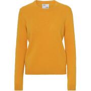 Pull col rond en laine femme Colorful Standard Classic Merino burned yellow