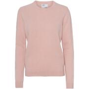 Pull col rond en laine femme Colorful Standard Classic Merino faded pink