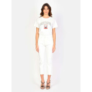Jeans mom blanc taille mi-haute en coton femme F.A.M. Paris Patricia