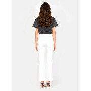 Jeans bootcut blanc taille mi-haute en coton stretch femme F.A.M. Paris Bella