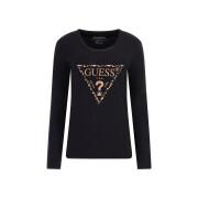 T-shirt manches longues à col rond femme Guess Leo Triangle