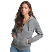 Sweatshirt à capuche zippé coton bio femme Superdry Essential Logo