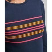 T-shirt manches longues court rayé en coton bio femme Superdry Vintage